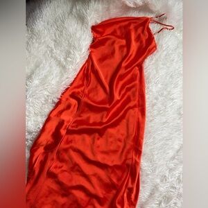 ZARA Elegant orange Satin Dress